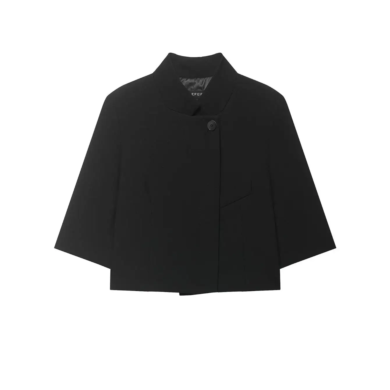TFMLN 2026 Trendige Damen-Anzugjacken Stehkragen Halbarm-Blazer Einfarbig Eleganter Minimalistischer Stil OL Mode Oberbekleidung – Detail 3
