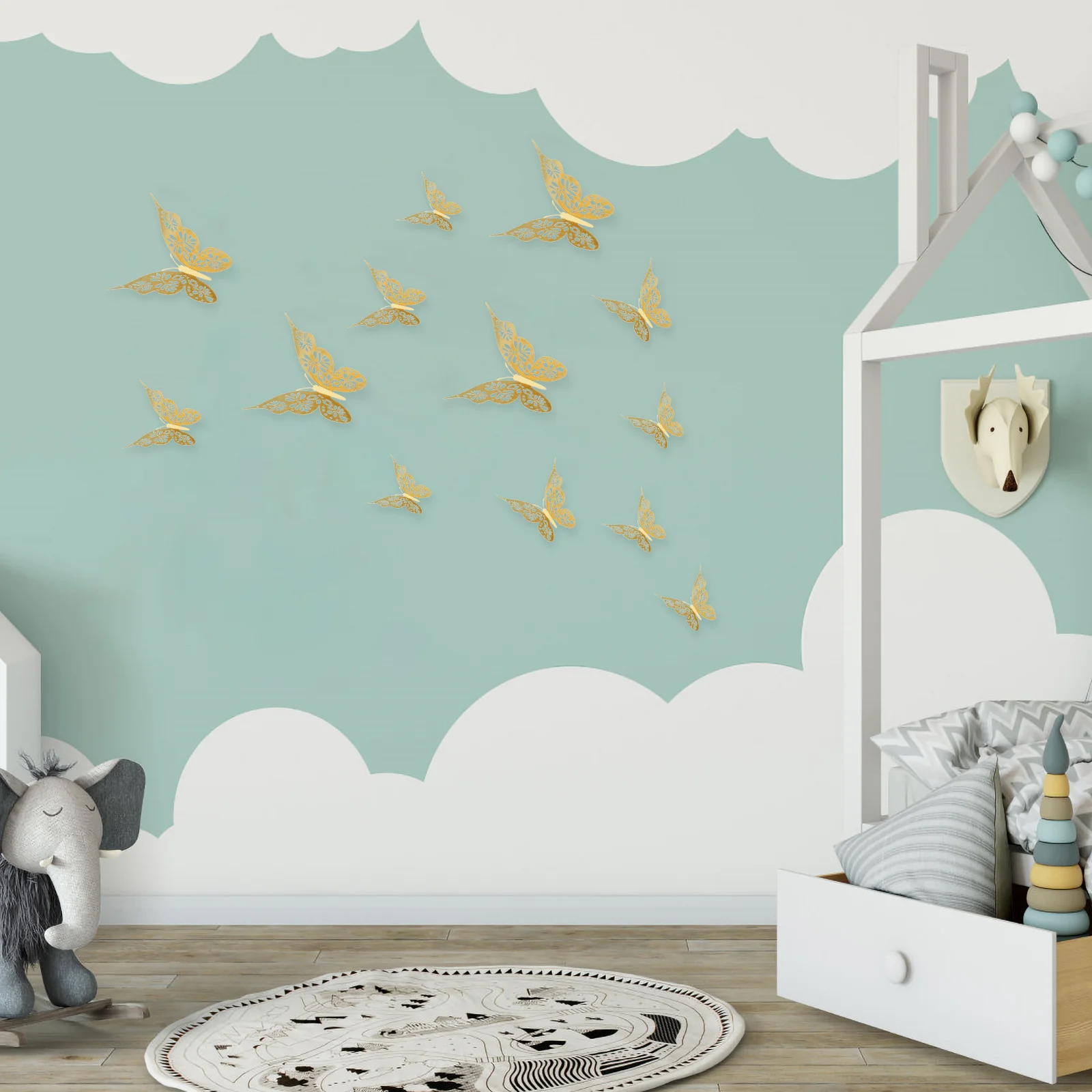 

24Pcs Butterfly Hollow-Out Paper Decorations Premium Material Party Home DIY Craft Exquisite Wall Ornaments Hollow-Out Paper