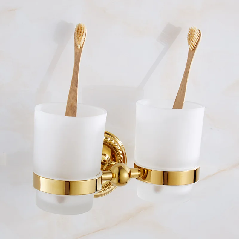 Luxury Gold Brass Bathroom Accessories Hardware Set Towel Bar Rail Rack Toilet Paper Holder Toilet Brush Shower Soap Dish Holder - view 4