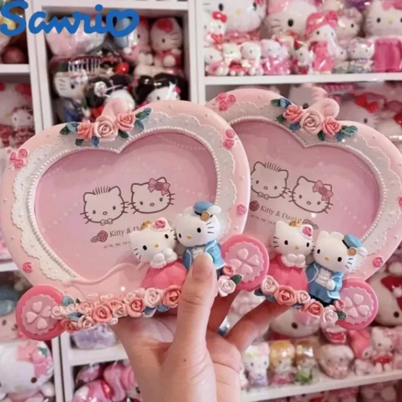 

Sanrio Hello Kitty Pumpkin Carriage Resin Photo Frame Cartoon Posters Hanger Anime Decoration Desktop Ornaments Crafts Toy Gifts