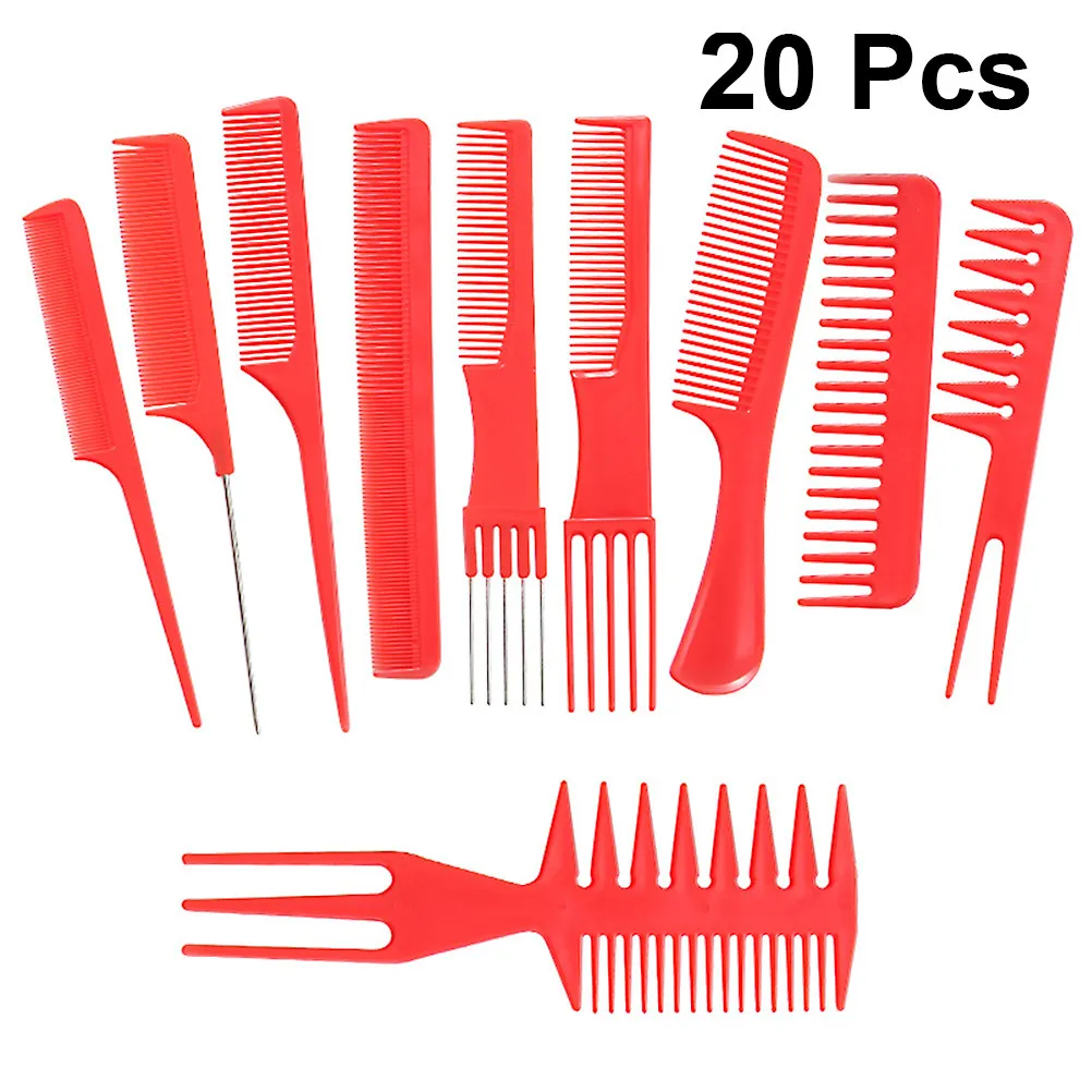 20Pcs Hair Salon Comb Set Creative Plastic Hairdressing Combs Smooth Teeth Comfortable Scalp Hair Comb for Daily Use 4