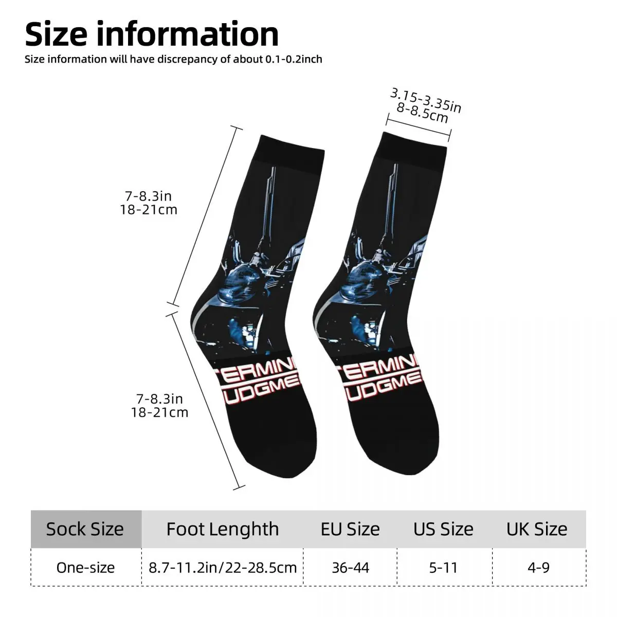 Crazy compression The Man Of Future calcetín para hombre, Harajuku, The Terminator, Seamless Pattern Crew Sock, novedad