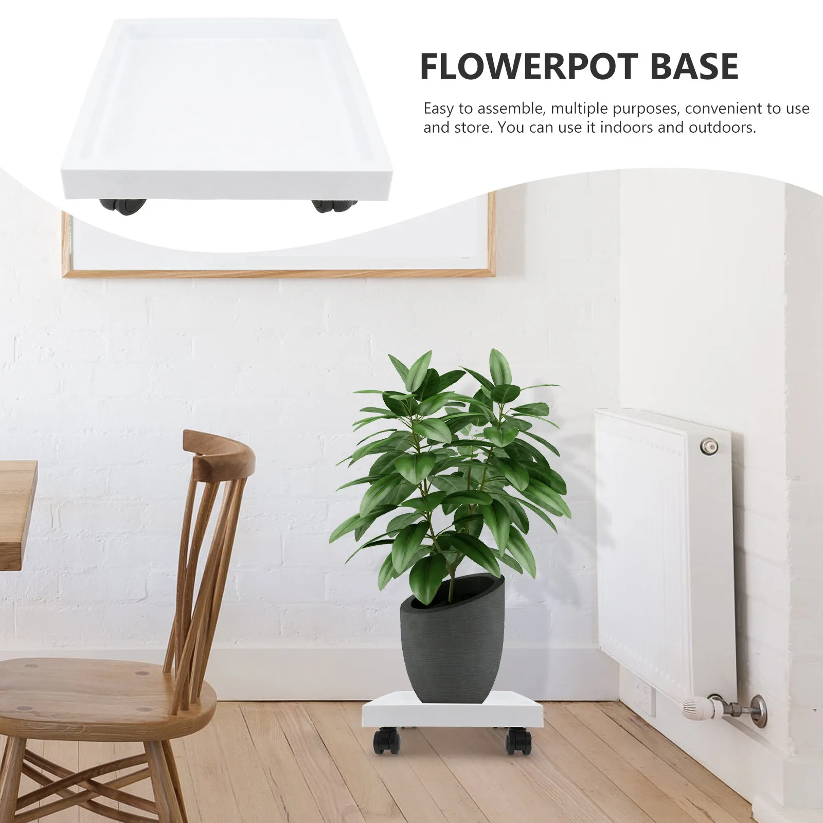 1Pcs Heavy Duty Flowerpot Tray with Universal Wheels for Easy Moving Indoor Outdoor Garden Plant Pot Base Holder Water Drainage