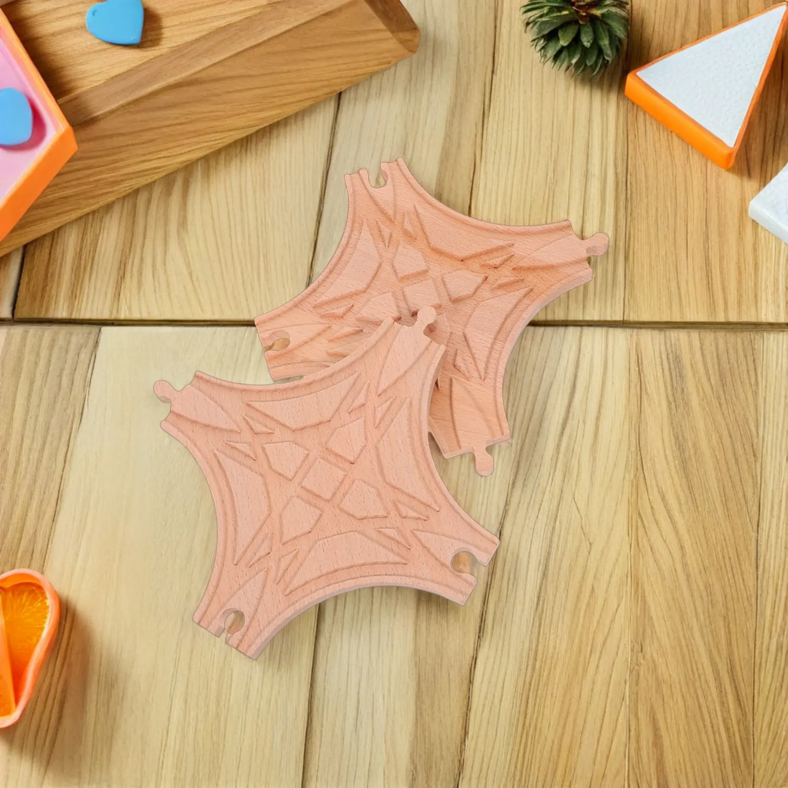 2 stuks houten treinbaan multiway-schakelaarbaan gladde railconnectoren compatibel met familietreinsets