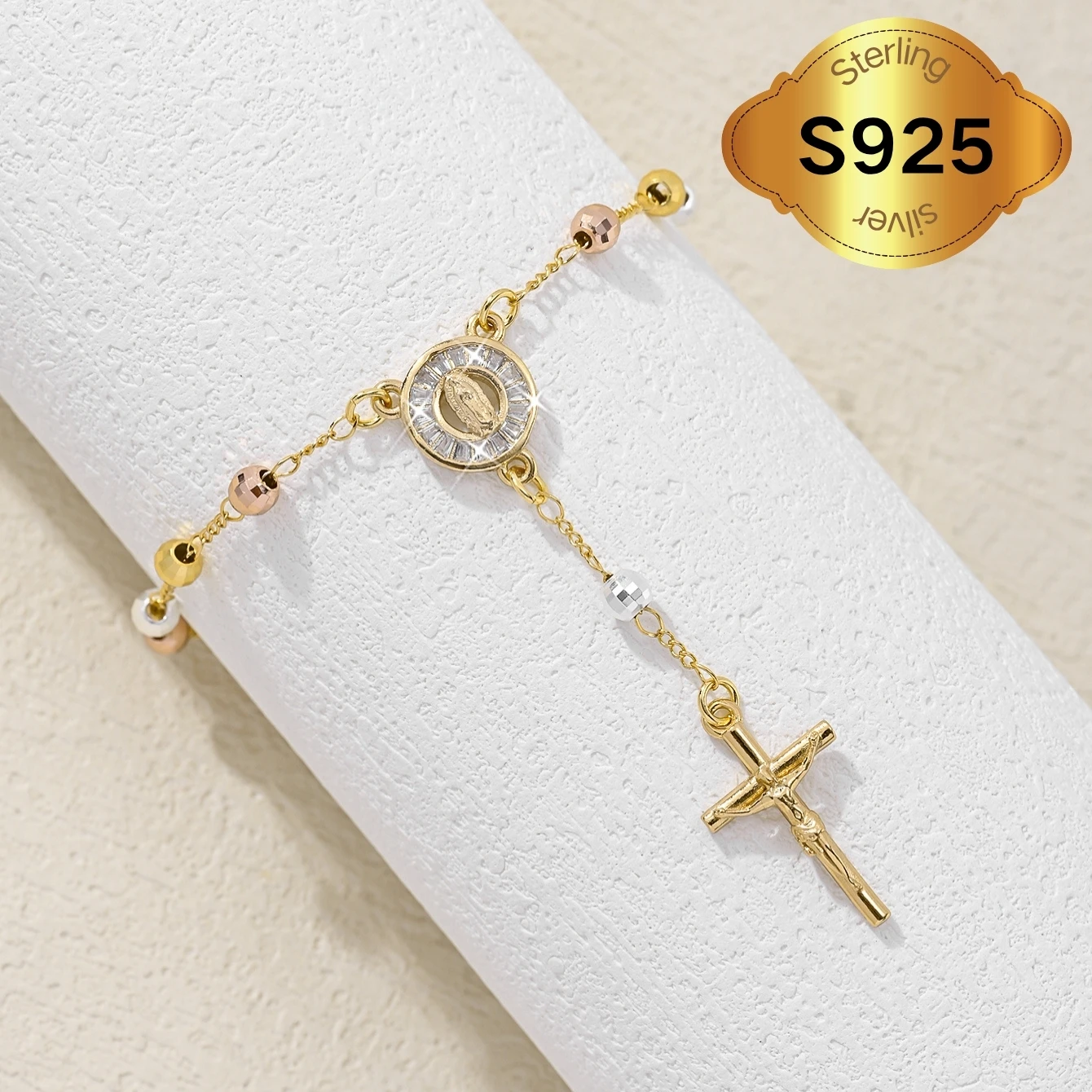 

925 Sterling Silver Hypoallergenic St. Jude Bracelet Religious Priest Jewelry Girls Valentine's Day Gift Suitable for Daily Wear