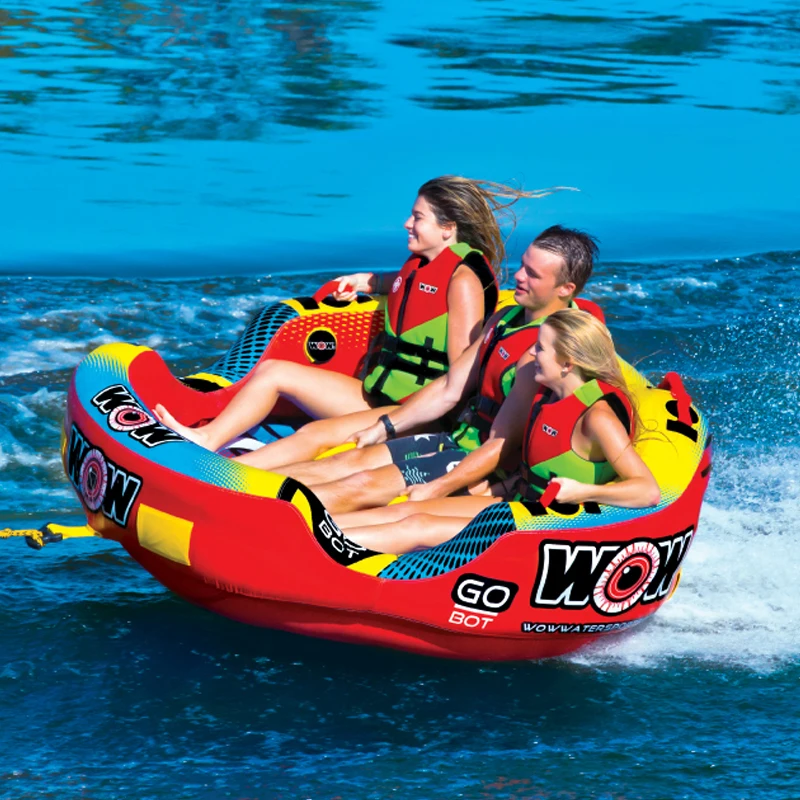 Water inflatable drag loop towing surfing hovercraft