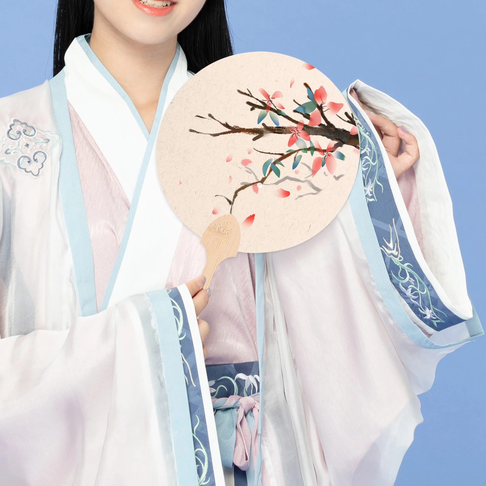 

8pcs Wooden Fan Handles Stems for Crafts Rice Paper Fans Durable Hardwood DIY Ancient Chinese Style Portable Easy to Carry