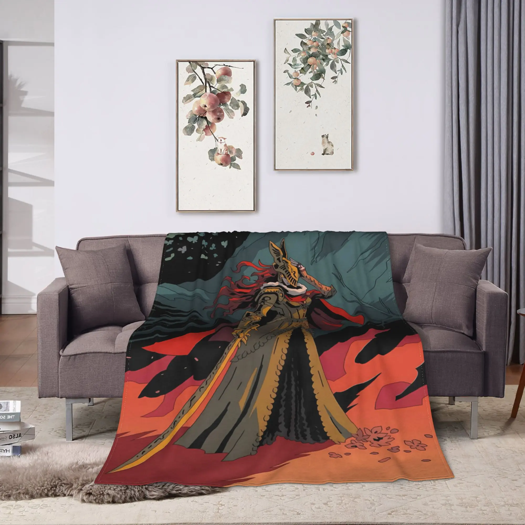 Soft Blanket Camping Elden Ring Game Throw Blanket  Flannel Bedspread For Bedroom Novelty Sofa Bed Cover