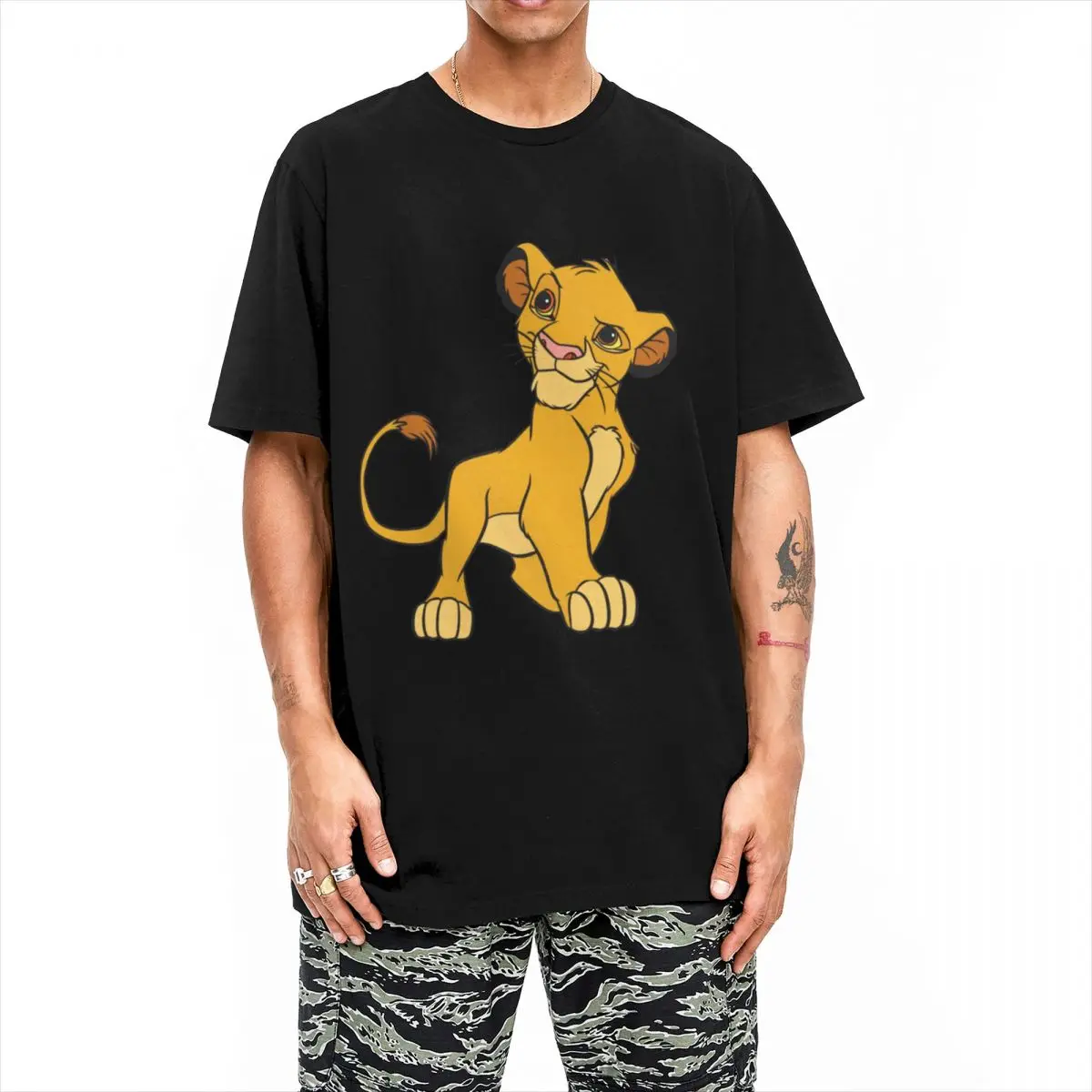 Funny Simba The Lion King T-Shirt Men Women Round Neck Pure Cotton T Shirt Short Sleeve Tee Shirt Gift Idea Clothing