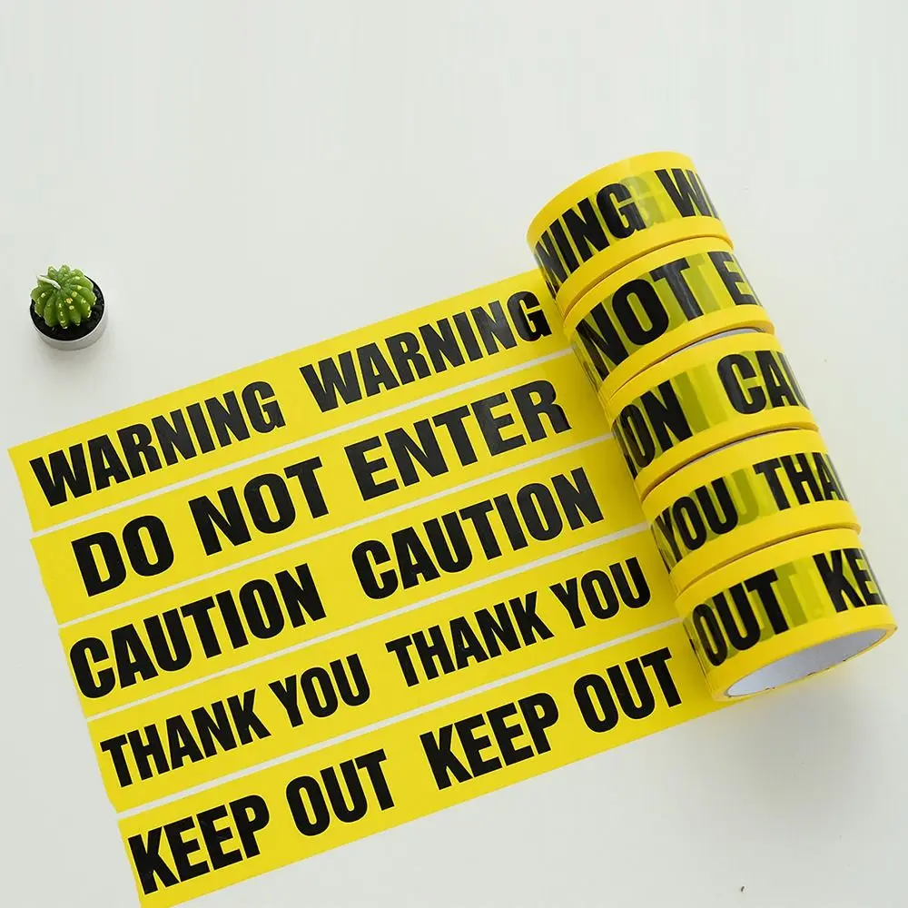 Black Character Yellow Warning Tape 4.8CM*25M Danger Identification Tape DO NOT ENTER/THANK YOU Signs Tape Party Decoration