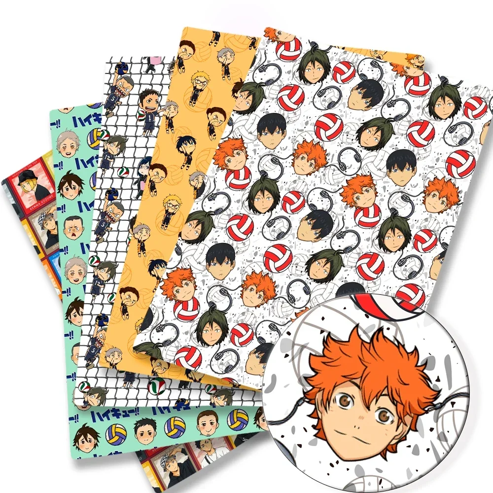 Haikyuu fabric Cartoon 140x50CM Polyester cotton Fabrichandmade sewing patchwork printed fabric fabric anime fabric