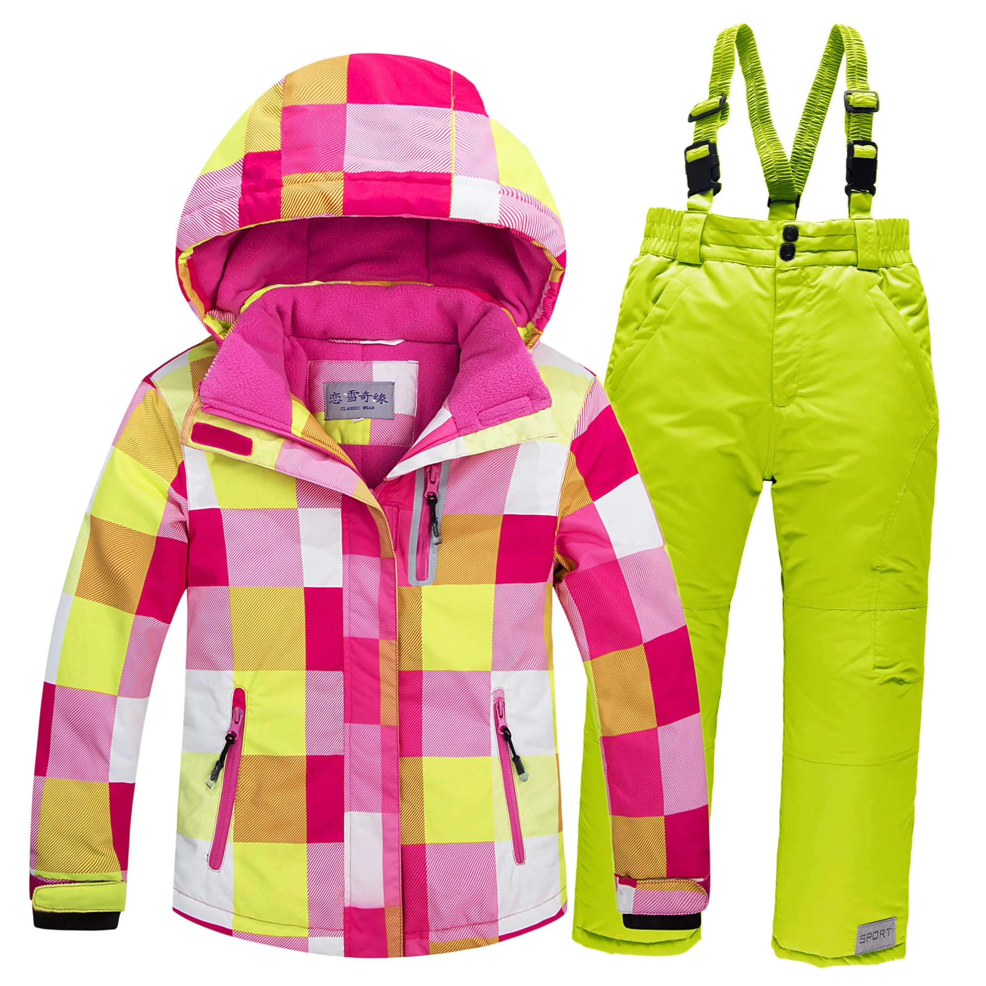 OLEKID 2024 Russia Winter Children Boy Ski Suit Waterproof Girl  Jacket Overalls Snowsuit 3-16 Years Kid Teenage Parka Snow Suit