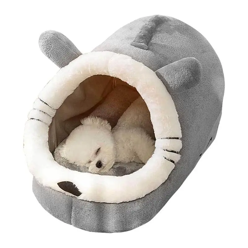 Warm Dog Cat Bed Round Long Plush Cat's House Cave Pet Kitten Cushion Basket Sleeping Mat For Cats Small Dog Chihuahua Nest