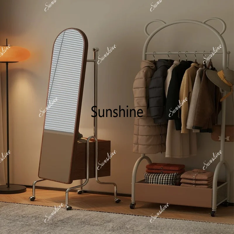 Movable dressing, integrated, bedroom rotation, full body, floor mirror household