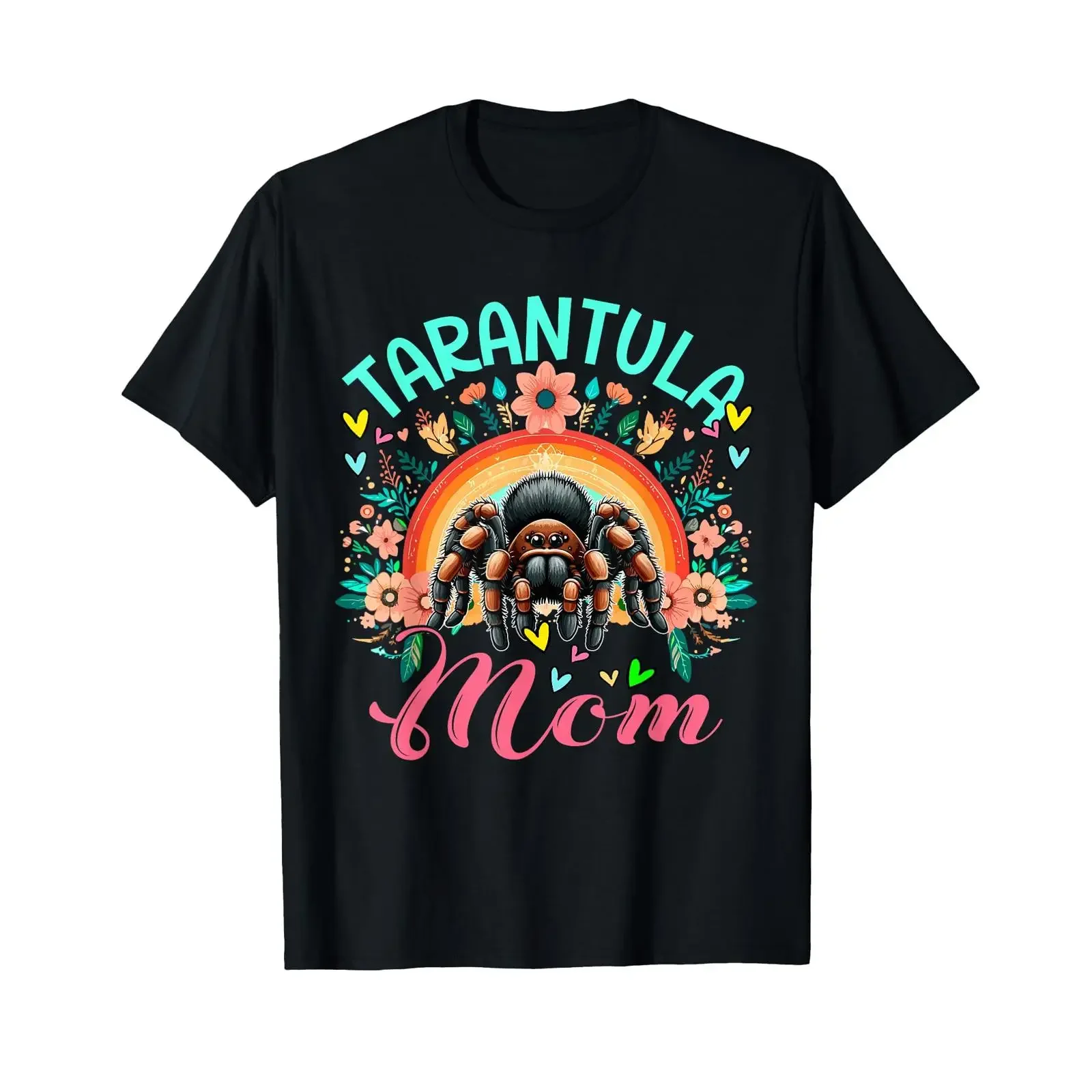 Tarantula Mom Costume Animal Lover Flowers Colorful Rainbow T Shirt vintage Washed Stylish Comfortable Stretched graphic