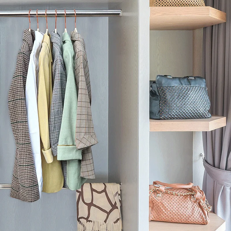 Seamless Flocking Rack for Non-Slip Plastic Clothes Hanging Home Magic Rack Clothes Brace
