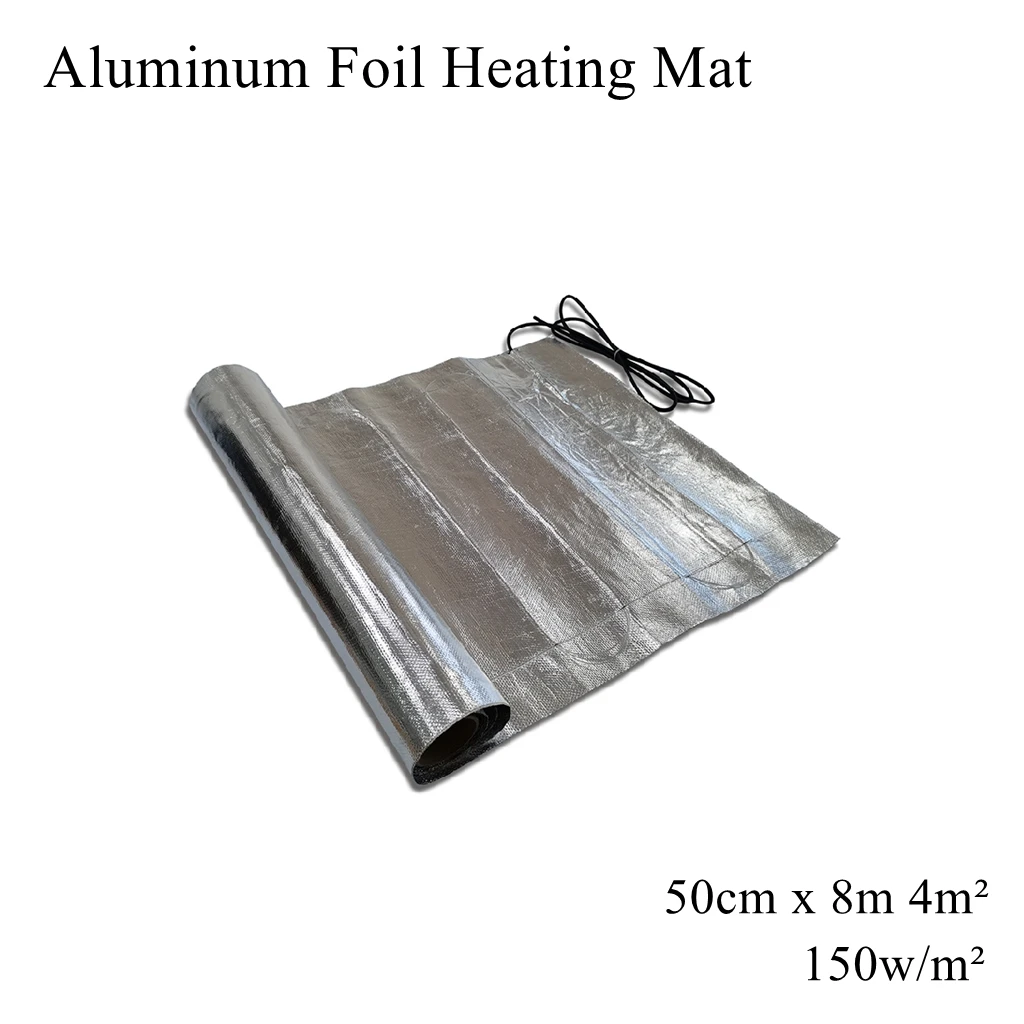 4m² Square Aluminium Foil Heating Mat Warm Pad Rug Heater Waterproof Twin Conductor Cable Under Floor Ceramic Tile Cement