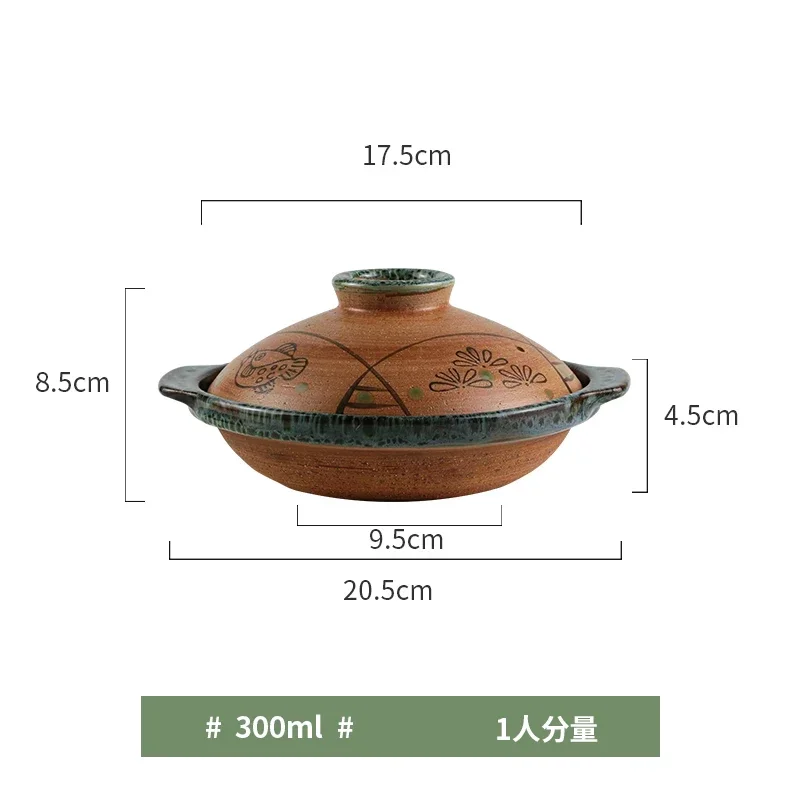 Japanese Clay Casserole Stew Pot Domestic Gas Casserole Soup Pot Open Fire Shallow Pot Ceramic Rice Cooking Pan For Gas Stove