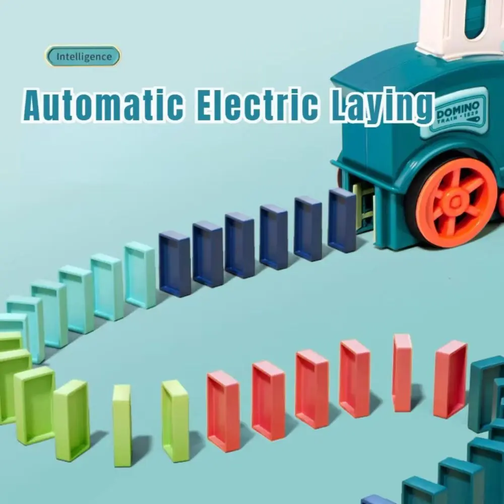 Geluid Licht Intelligent Kinderen Speelgoed DIY Educatief Automatisch Leggen Domino Trein Kleine Trein Puzzelblokken Automatische Lancering