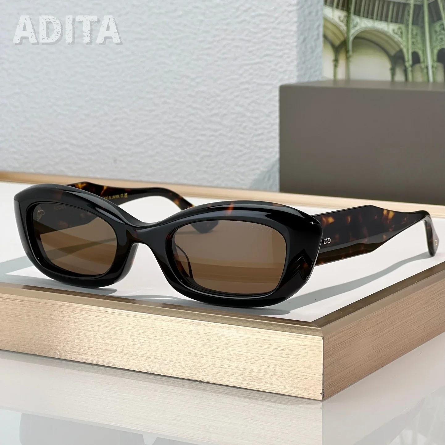 

DT AEOVA DTS729 47-23-145 Top Quality Mens Sunglasses for Women Retro Trend Luxury Acetate Titanium Designer Sunglasses