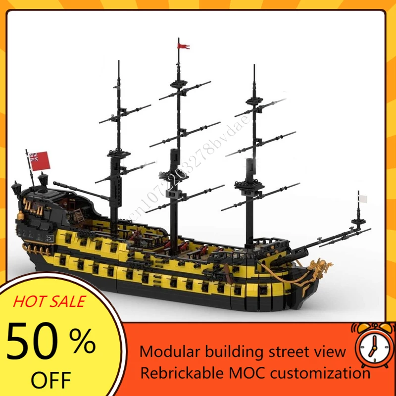 

5782PCS MOC HMS Angel | British Ship Ship Custom Puzzles Warship Model Technical Set DIY Assembly Creative Kid Puzzle Xmas Gift