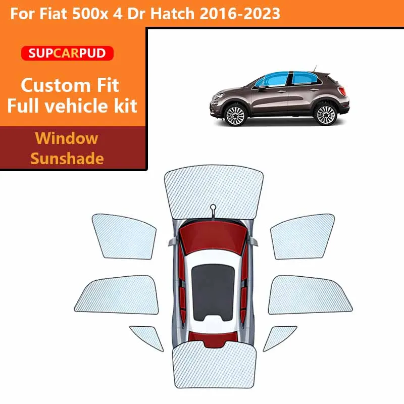 

Солнцезащитные шторки для автомобиля, защита от ультрафиолета, для Fiat 500x 4 Dr Hatch 2016-2023, для передних, задних и боковых окон
