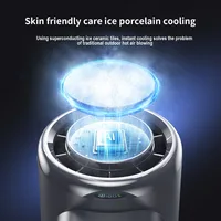 Ventilateur portatif rechargeable par USB, 5200 mAh, avec fonction de refroidissement par compresse de glace, mini ventilateur pliable double pour les voyages, le camping et les activités de plein air 4