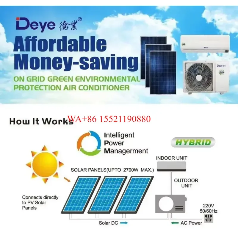 WMWMNU for CE RoHS Outdoor 9000btu 12000btu 18000btu 24000btu Home Hybrid Solar Powered Air Conditioner Solar air Conditioner