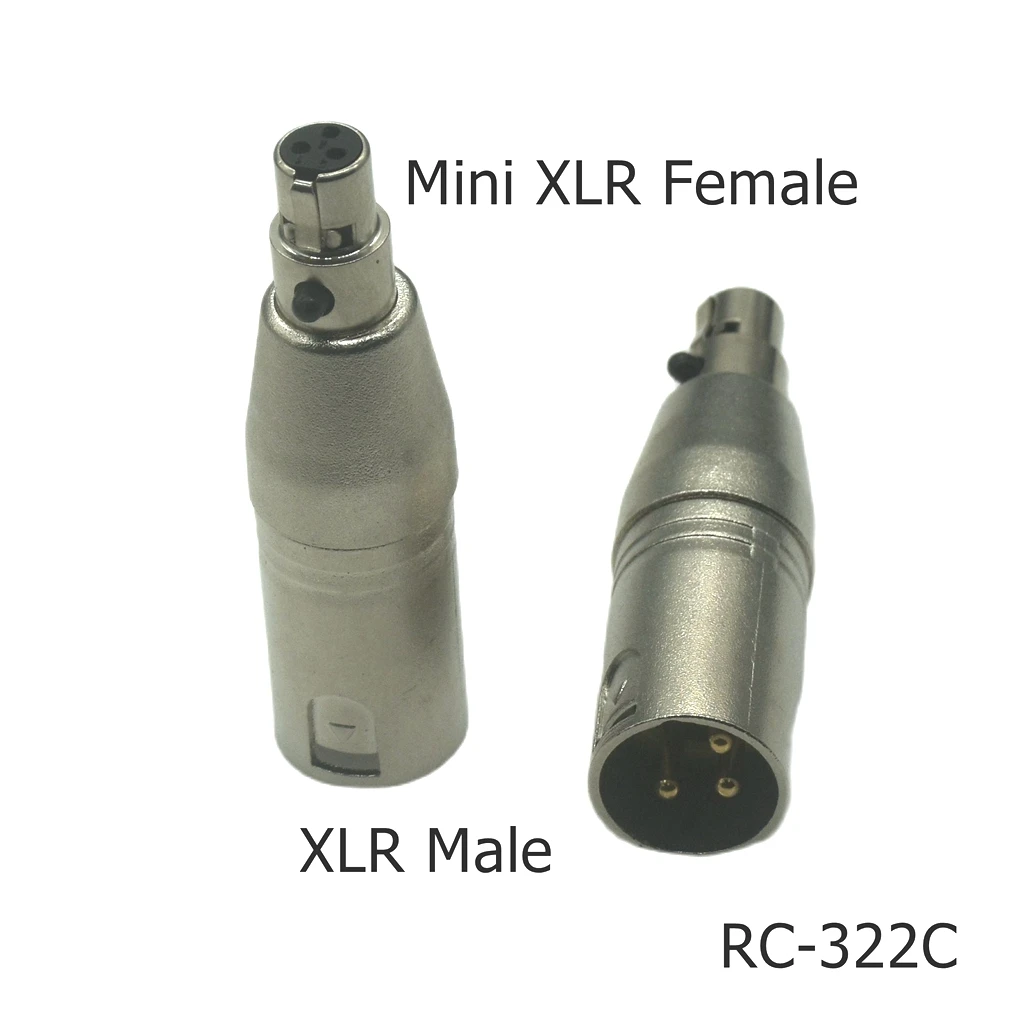 XLR To Mini XLR 3pin Audio Mic Microphone Adapter Connector Mini XLR 3 Pin Male Female to XLR 3 pin Male Plug SLR Camera