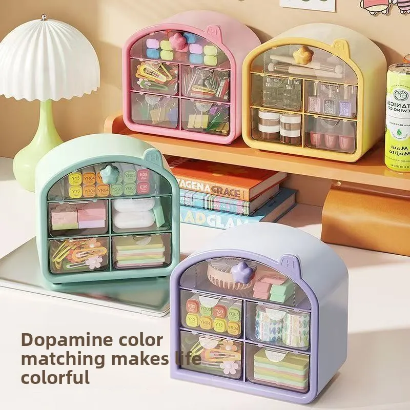 Desktop Storage Box Drawer Office Desk Dormitory Organizing Student Small Stationery Box Shelf