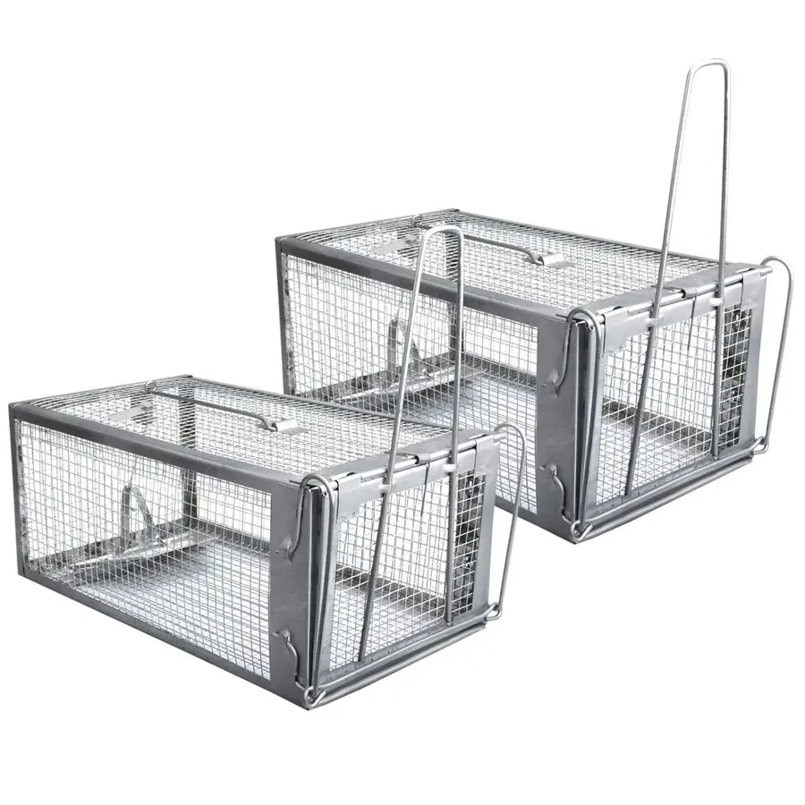 

2Pack Rat Traps Humane Live Chipmunk Mouse Trap Cages for Indoor and Outdoor Use