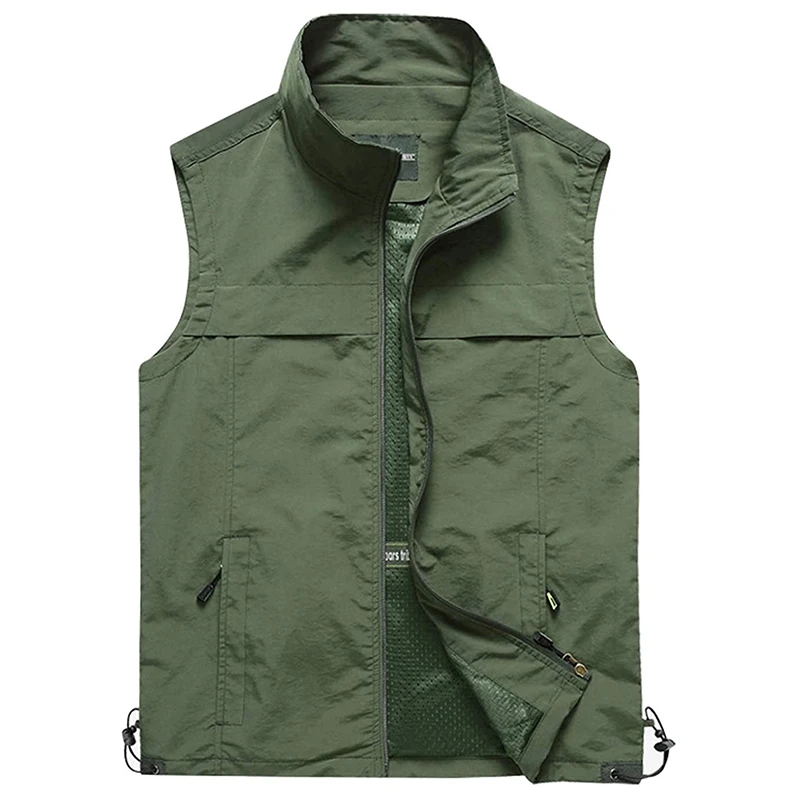 7XL Outdoor Waistcoat Summer Vest Men New Multi-Pocket Light Waterproof Mesh Photography Fishing Camping Cargo Sleeveless Jacket