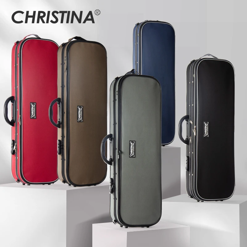 CHRISTINA Waterproof Canvas Violin Case 4/4 New Rectangle VBN01 Multi-color Ultra-light with Code Lock Double Shoulder Straps