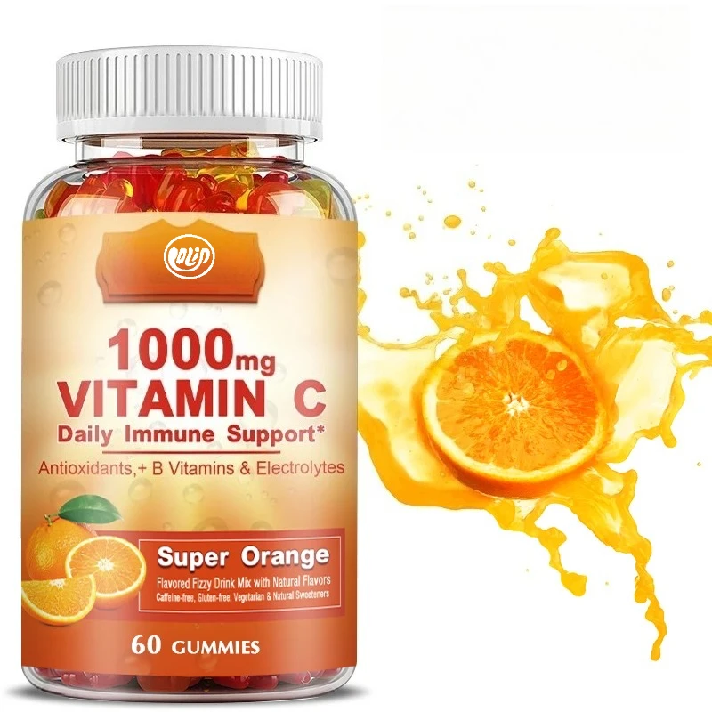 

Витамин С 1000 мг в жевательных конфетах - Мультивитаминный комплекс с электролитами, для поддержки иммунитета и кожи - Без ГМО - 60 жевательных конфет со вкусом апельсина