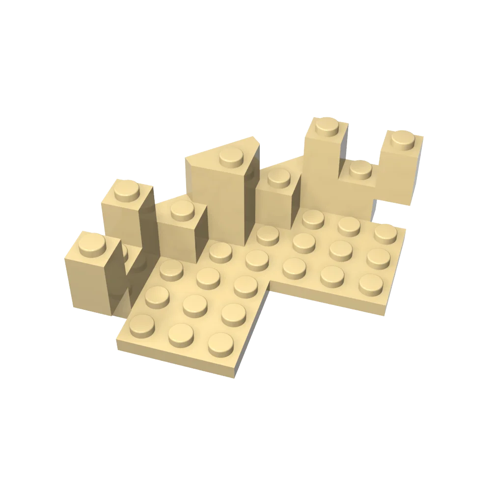 Gobricks GDS-2168 Castle Turret Top 7 x 7 Corner compatible with lego 6072 children's DIY Educational Building Blocks Technical