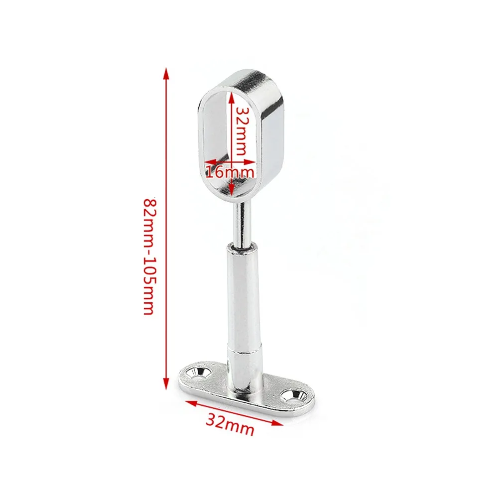 Zinc Alloy Pipe Bracket Inner Dia.16mm Black Silver Gold Wardrobe Rail Support Flange Half/All Pass Ceiling Fixed