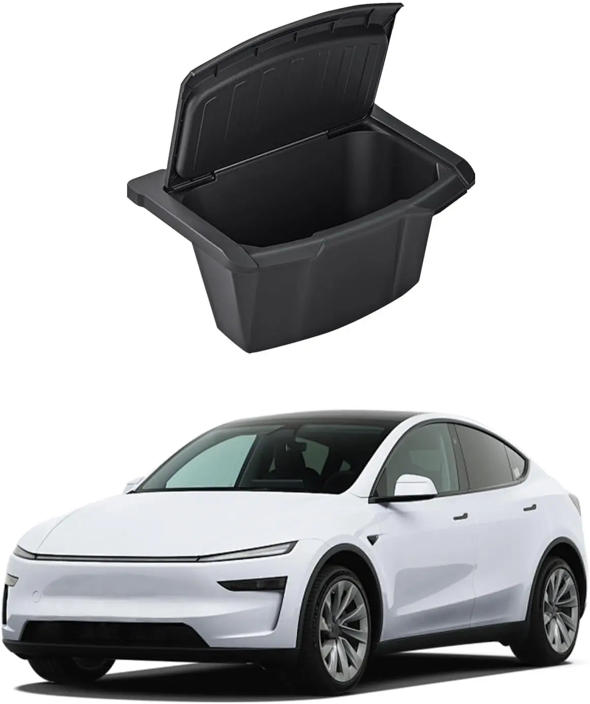 

Center Console Organizer for Model Y Juniper 2025-2026, Anti-Slip Lid, Backseat Storage Bin