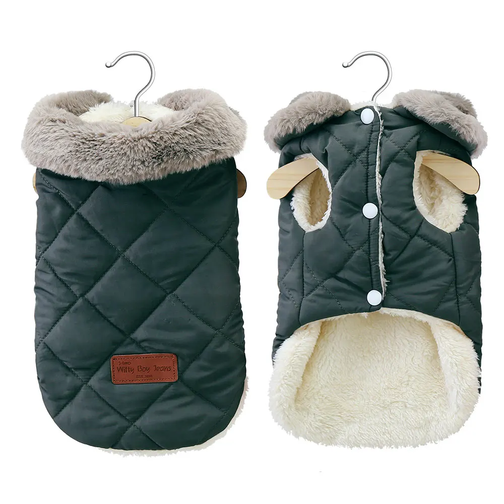 Warme Chihuahua Hund Katze Kleidung Winter Pelz Kragen Kleine Hunde Welpen Mantel Dicke Baumwolle Haustier Jacke Outfits Kleidung für Kleine Hund Mops – Detail 10