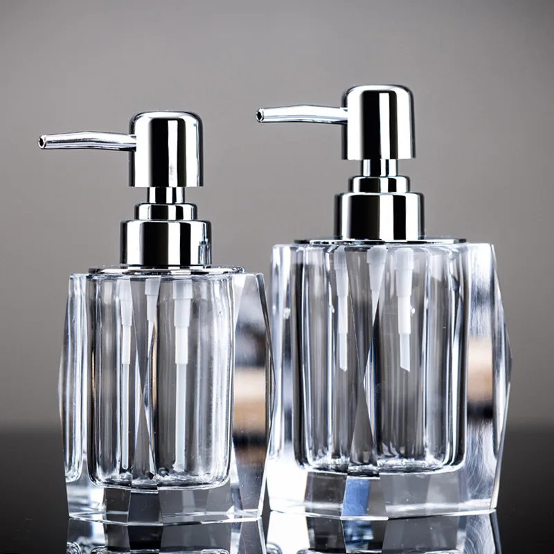 Creative Crystal Shampoo and Shower Dispenser Liquid Soap Dispensers Bathroom Accessories Sets Nordic Style Container Bottle