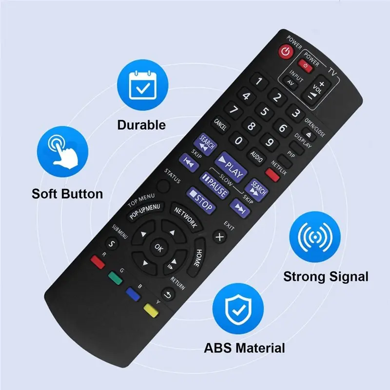 ABUO Replacement Remote Control N2QAYB000575 for Panasonic Blu-Ray DVD Player DMP-BDT210 DMP-BDT310
