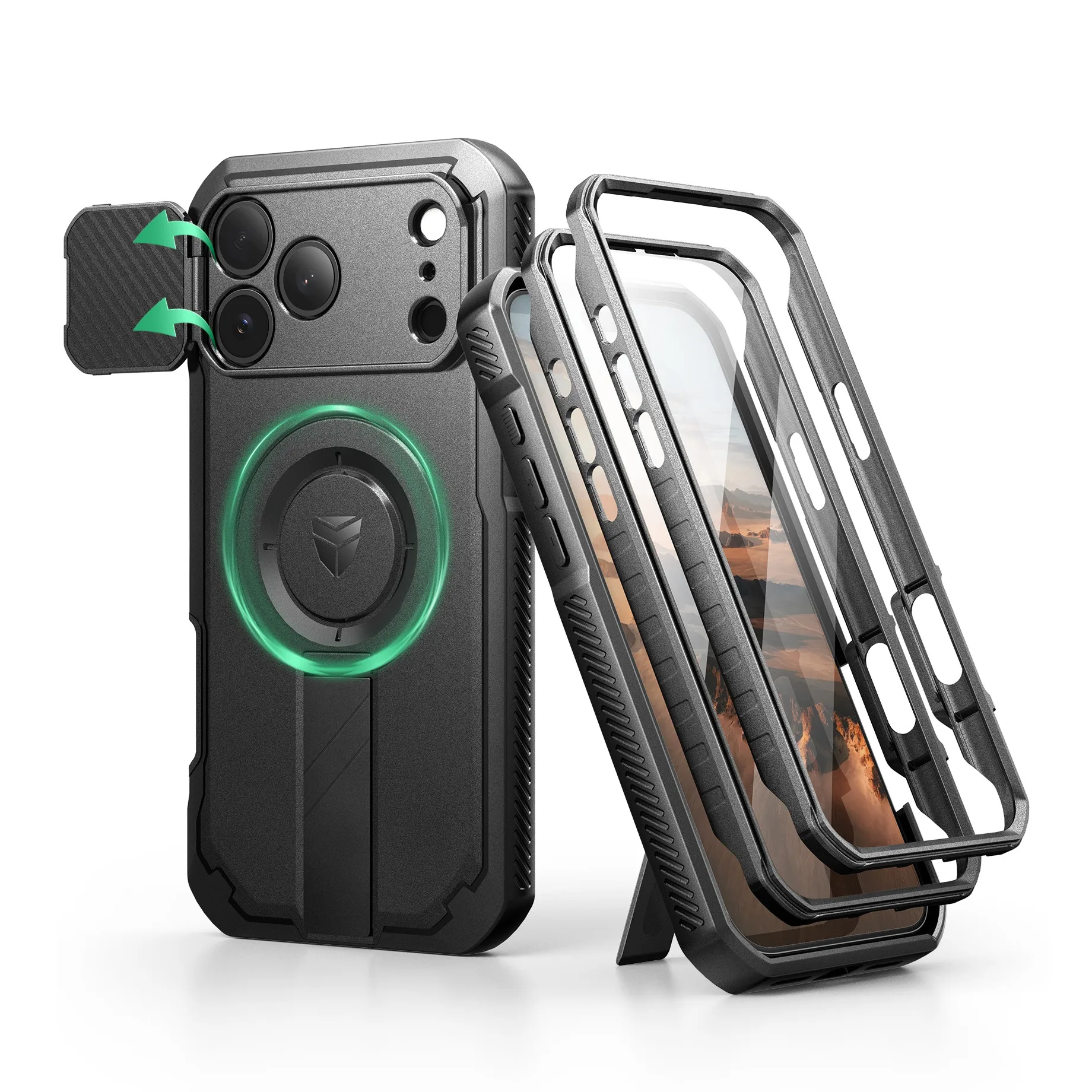 

Dexnor Magnetic Case for iPhone 17 Pro Max 16 Pro Max 17 Air with Slide Camera Cover Adjustable Kickstand 16e 15