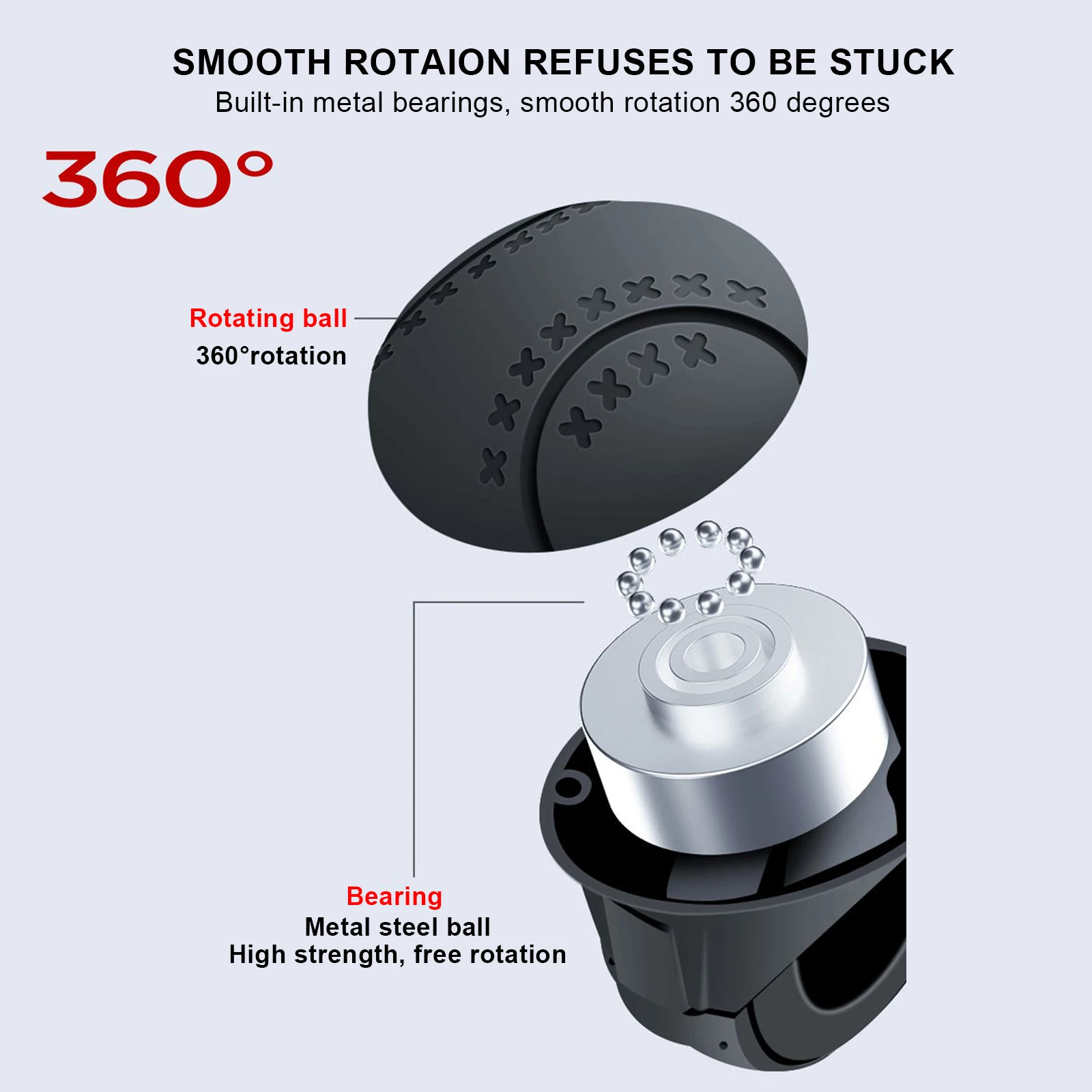 Car Steering Wheel Booster 360 Degree Rotation Steering Wheel Knob Ball Labor-saving One Hand Car Turning Helper Steering Booste