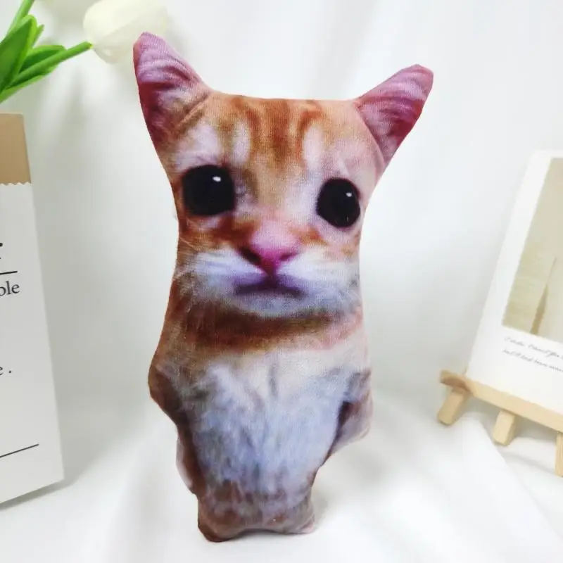 Cute Meme Orange Cat Mini Plush Pillow Viral Kitten Doll Soft Fluffy Throw Cushion Party Present