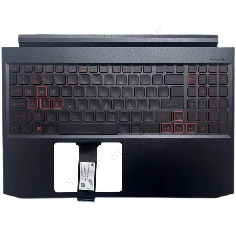 Reposamanos S+ para ACER Nitro 7 AN715-51 AN715-54EW N18C3 6B.Q5GN2.001 con Teclado US