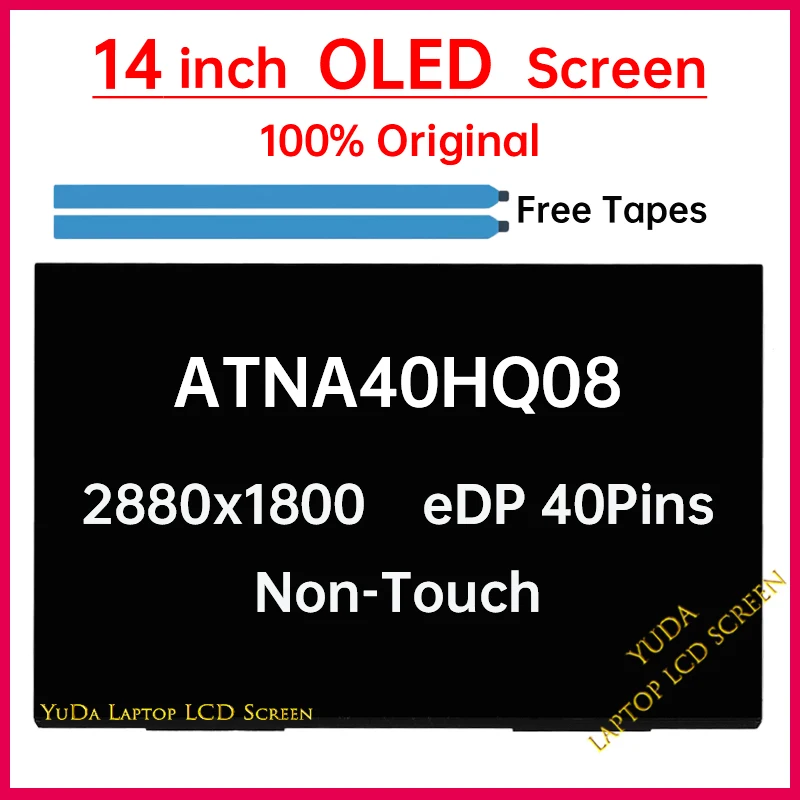 14 Inch OLED LCD Screen ATNA40HQ08 For Lenovo IdeaPad Pro 5 14AGP11 14IPH11 Display Matrix Panel Replacement 2880x1800 Non-Touch