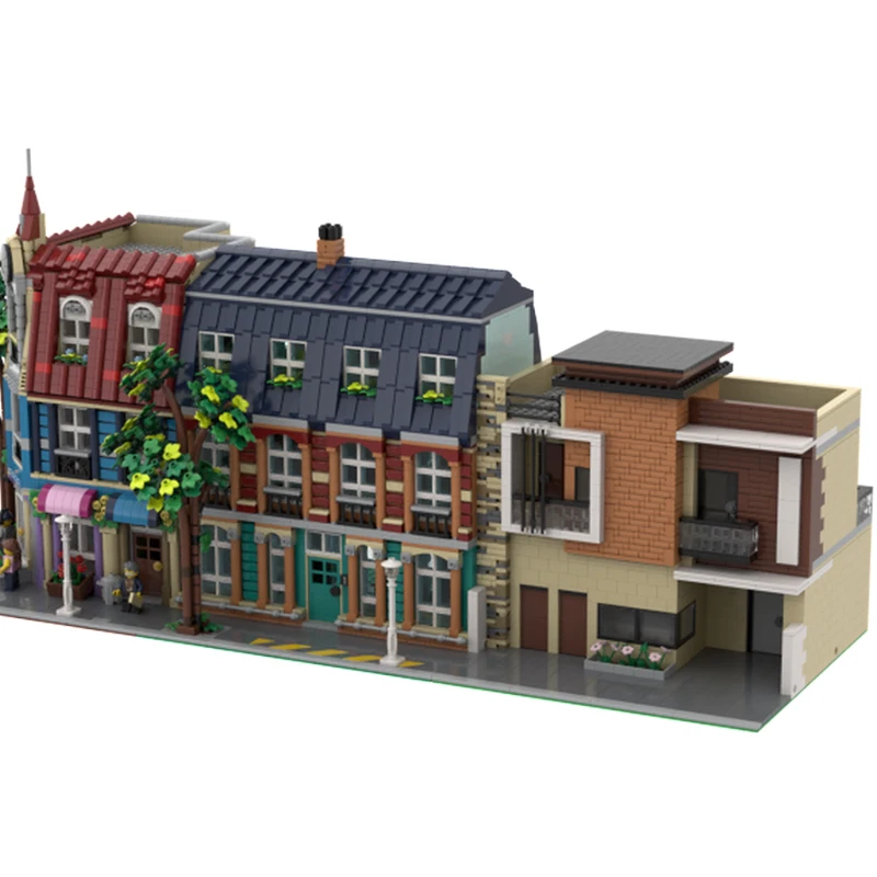 2219 Stück MOC Modernes Haus Modulare Gebäude Bausteine Weihnachtsgeschenk Formung und Zusammenarbeit Spielzeug Familienfreundliches DIY
