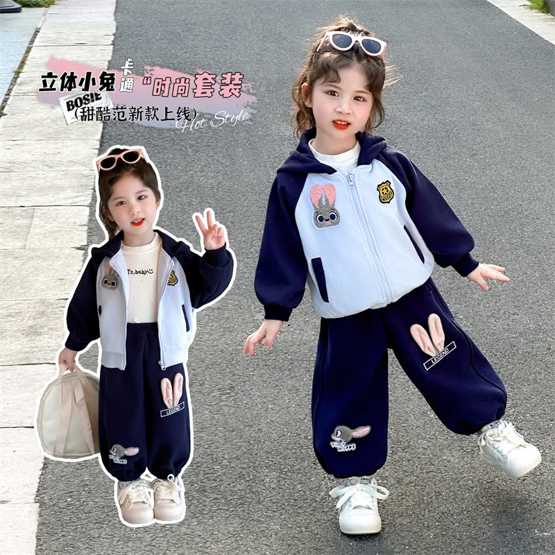 Costume de sport Judy Hopps pour filles, ensemble sweat-shirt et pantalon de loisirs pour enfants, Style Preppy, nouvelle collection printemps 2026, 2026