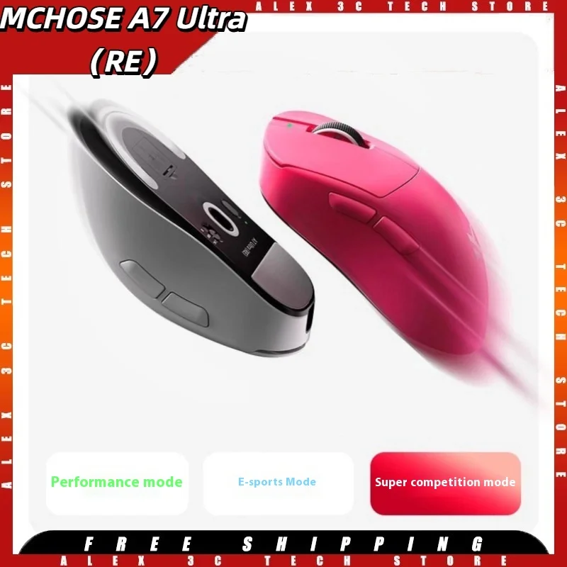

MCHOSE A7 Ultra RE Gaming Mouse PAW3950 Bluetooth 8K 42000DPI 750IPS Right-Hand Ergonomic 500mAh Batery 56g lightweight Gamer