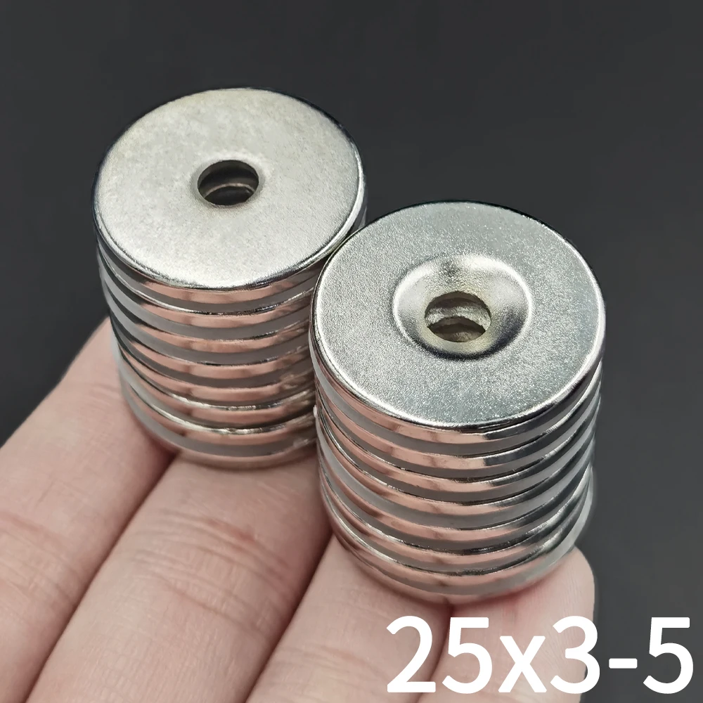 5/10 Pcs 25x3-5 Neodymium Magnet 25mm X 3mm Hole 5mm NdFeB N35 Round Super Powerful Strong Permanent Magnetic Imanes Disc