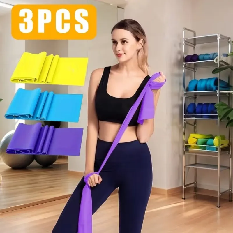 Length 150cm Yoga Pilates Stretch Resistance Band For Gym Fitness Exercise Band Training Elastic Rubber